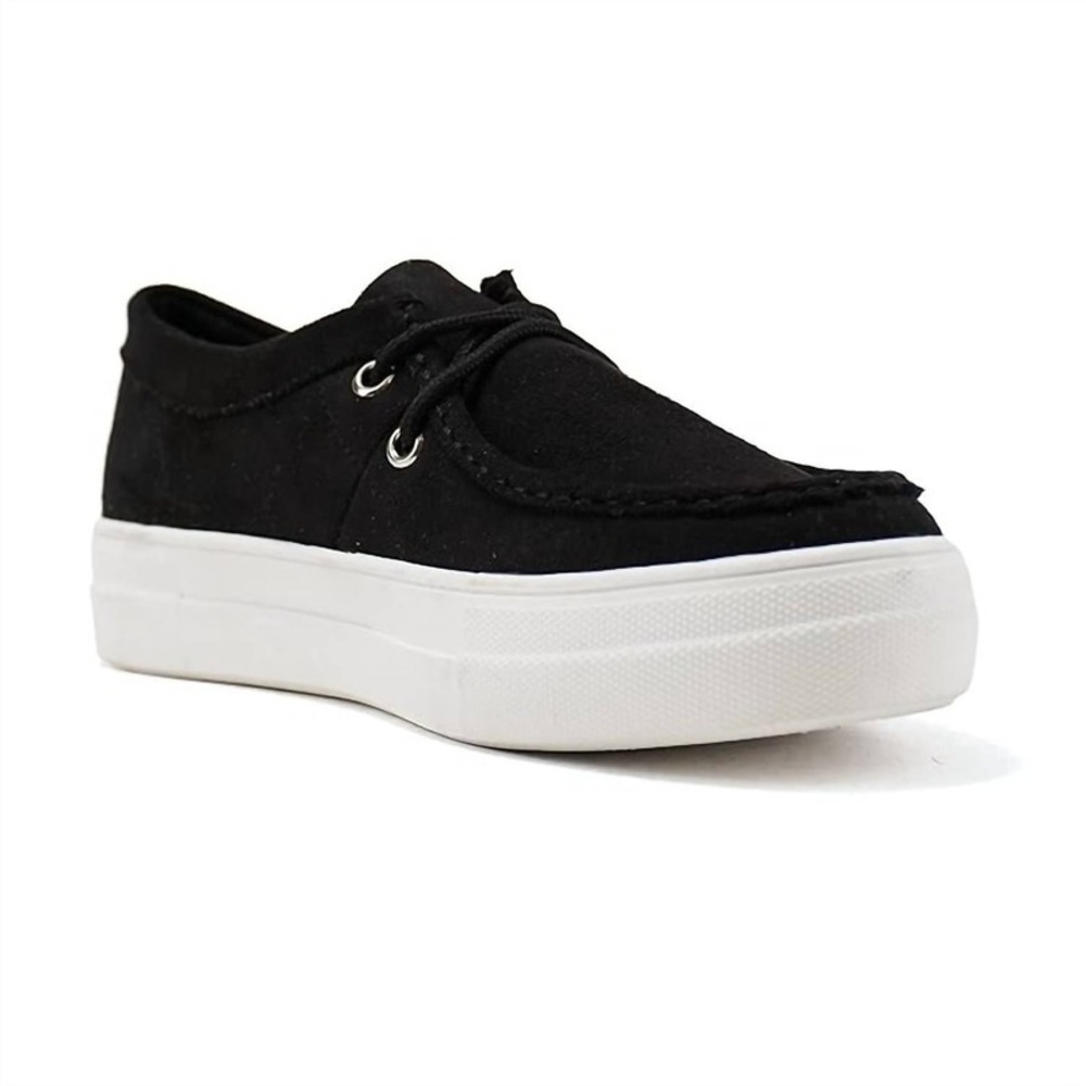 Women Slip on Platform Sneakers Black Suede Casual Flats Size 9